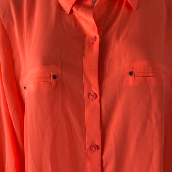 3 for $33...Apt.9 coral button up blouse,long sleeve w/buttons, XXL - Picture 5 of 12